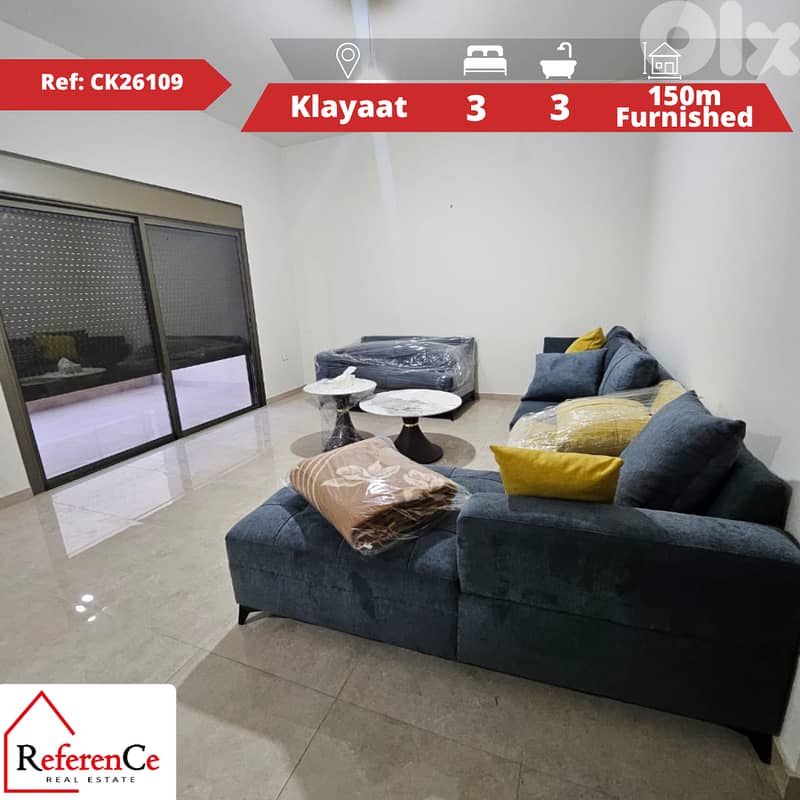 Prime furnished apartment in Klaytaat شقة مفروشة في القليعات 0