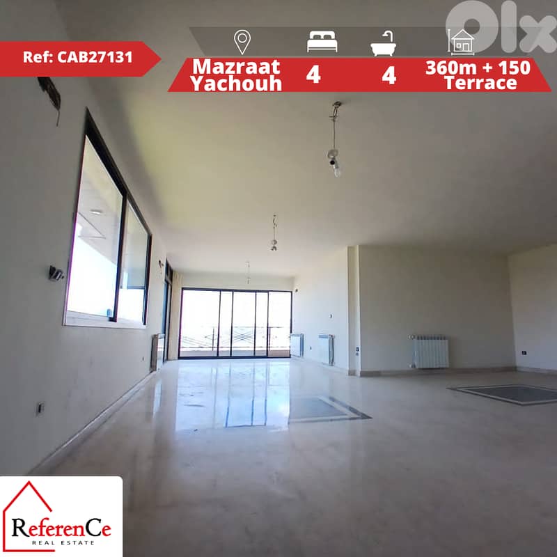 Apartment with terrace Mazraat yachouh شقة مع تراس مزرعة يشوع 0