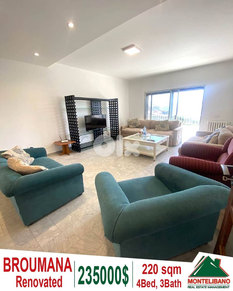 Renovated 220 sqm Apartment For Sale in Broumana with View !!! 0