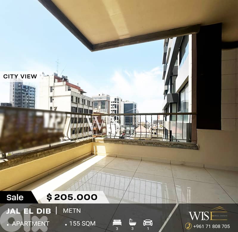 155 SQM Apartment for SALE in a prime location  in Jal El Dib! 0