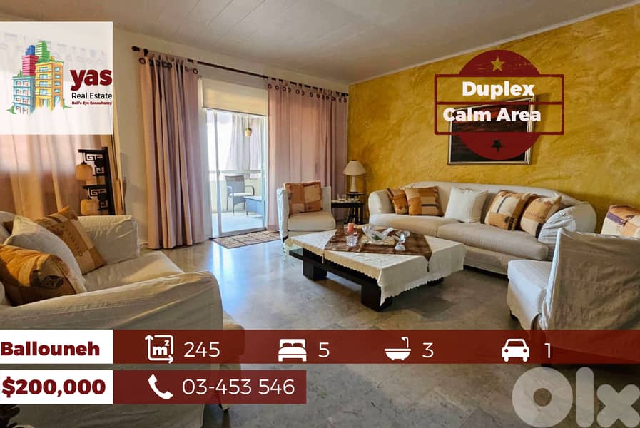 Ballouneh 245m2 | Duplex | High End | Private Street | TO/PA/NA 0