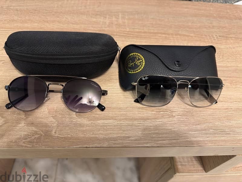 rayban silver made in italy and cartier used 2 month 0