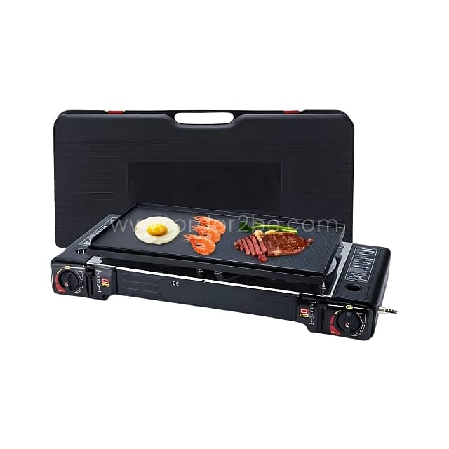 Portable Double-Burner Gas Stove – 17K BTU, Auto Ignition & Carry Case 9
