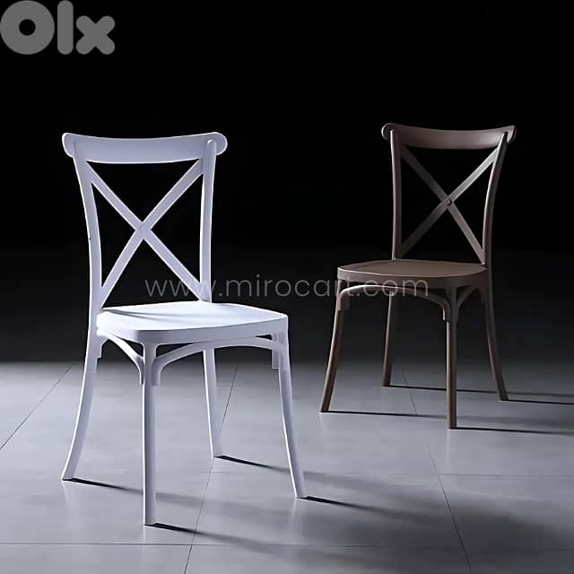 Minimalist Cross-Back Dining Chair – Stackable & Ultra-Durable (120kg) 1