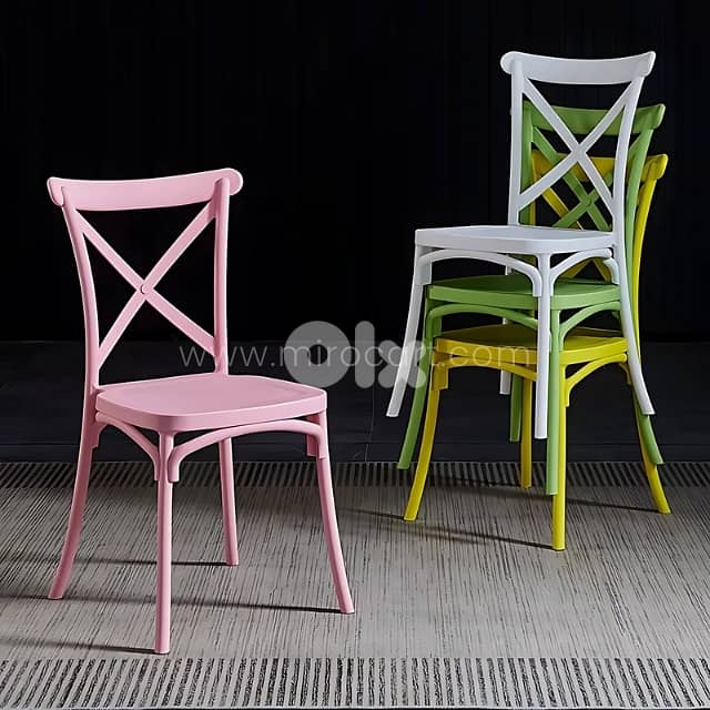 Minimalist Cross-Back Dining Chair – Stackable & Ultra-Durable (120kg) 4