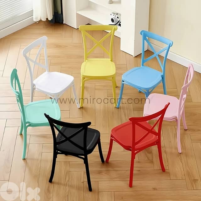 Minimalist Cross-Back Dining Chair – Stackable & Ultra-Durable (120kg) 8