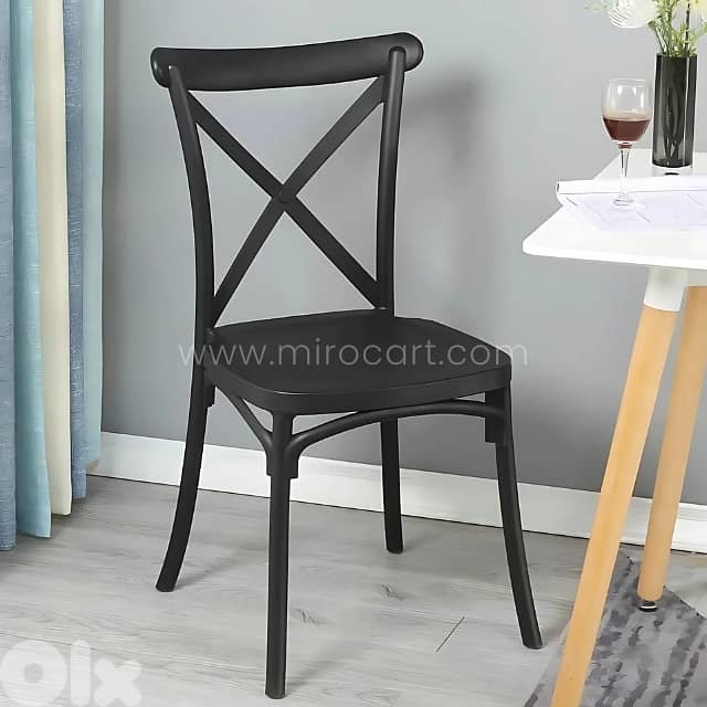Minimalist Cross-Back Dining Chair – Stackable & Ultra-Durable (120kg) 9