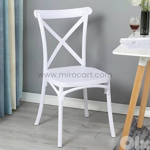 Minimalist Cross-Back Dining Chair – Stackable & Ultra-Durable (120kg) 10