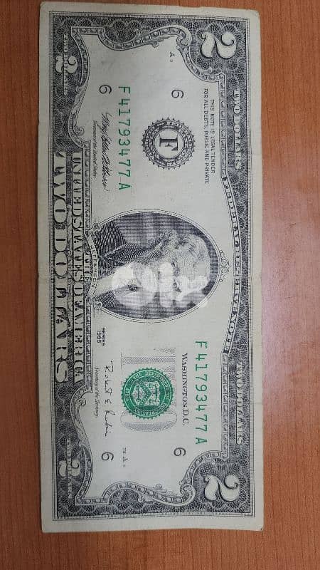 2$ bill 1995 0