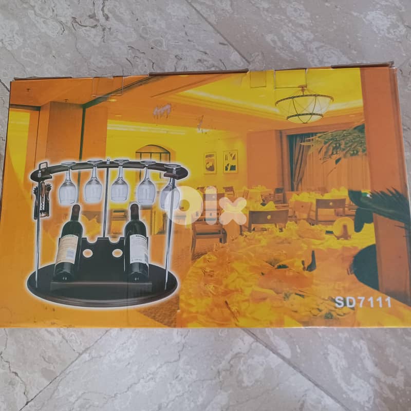 Mini Bar Stand : Wine and Glass Holder 1