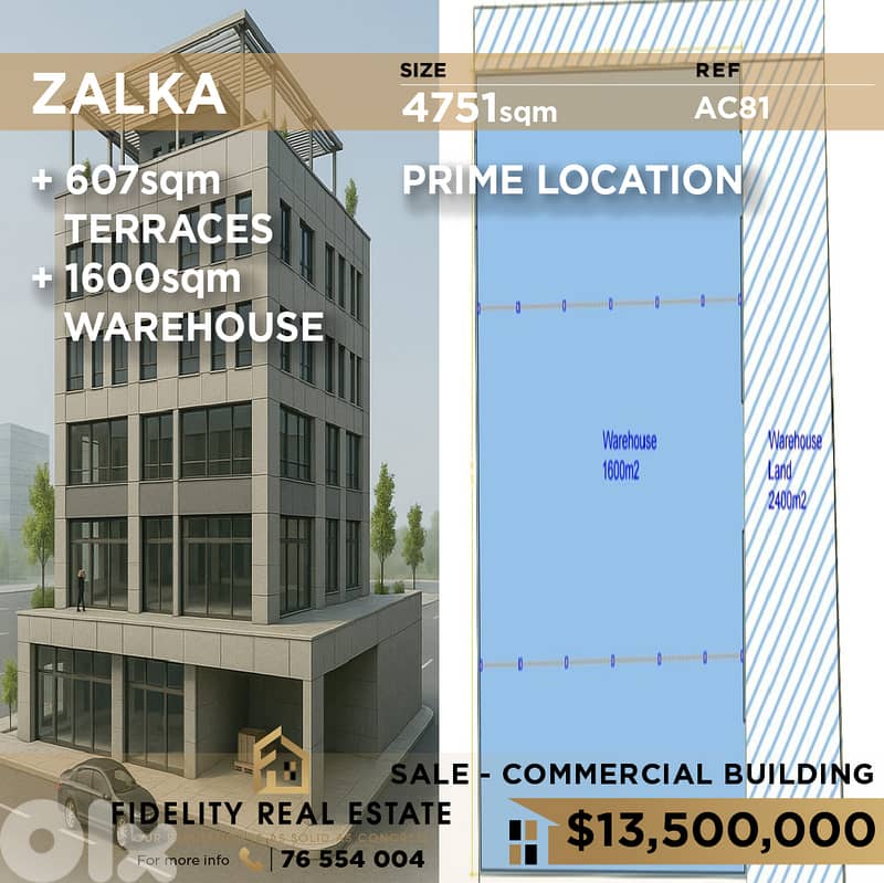 Commercial building and warehouse for sale in Zalka AC81 0