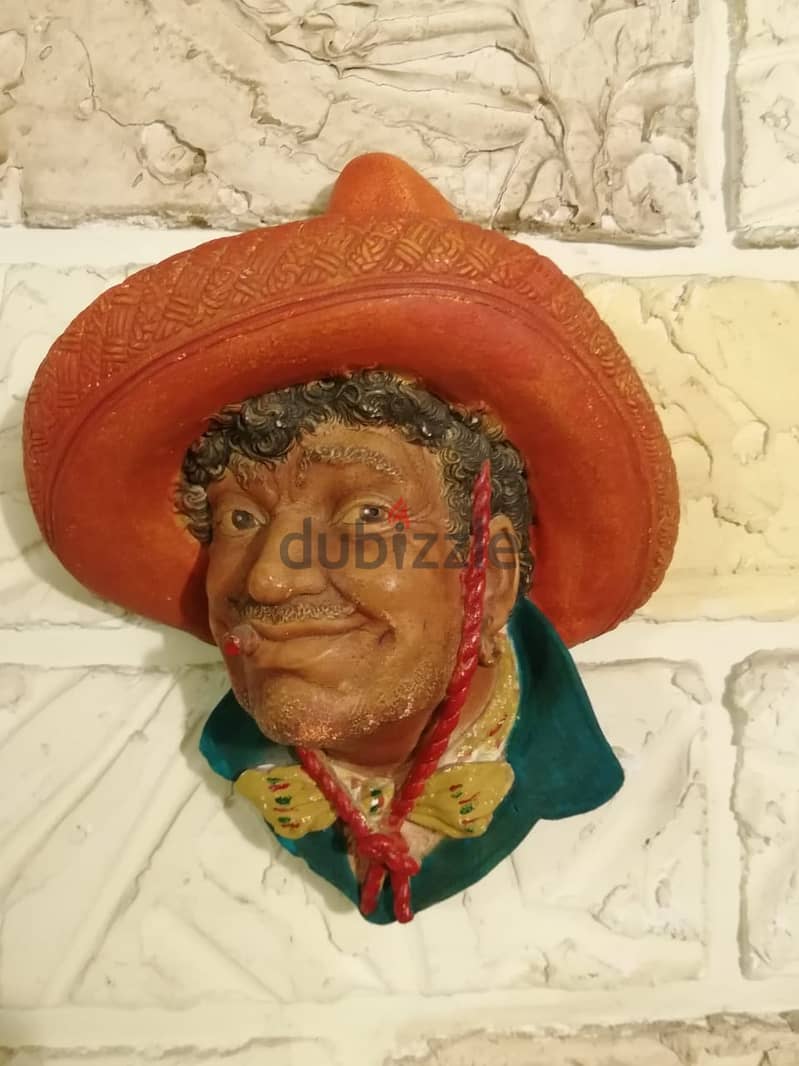 vintage bossons chalkware heads wall mountable 19cm made in england 1