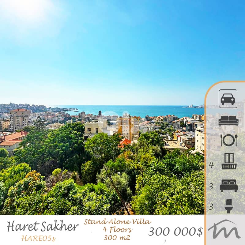 Haret Sakher | Stand Alone 300m² Villa | 3 Floors | 3 Bedrooms | Catch 0