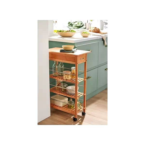 livarnohome bamboo kitchen trolley 2