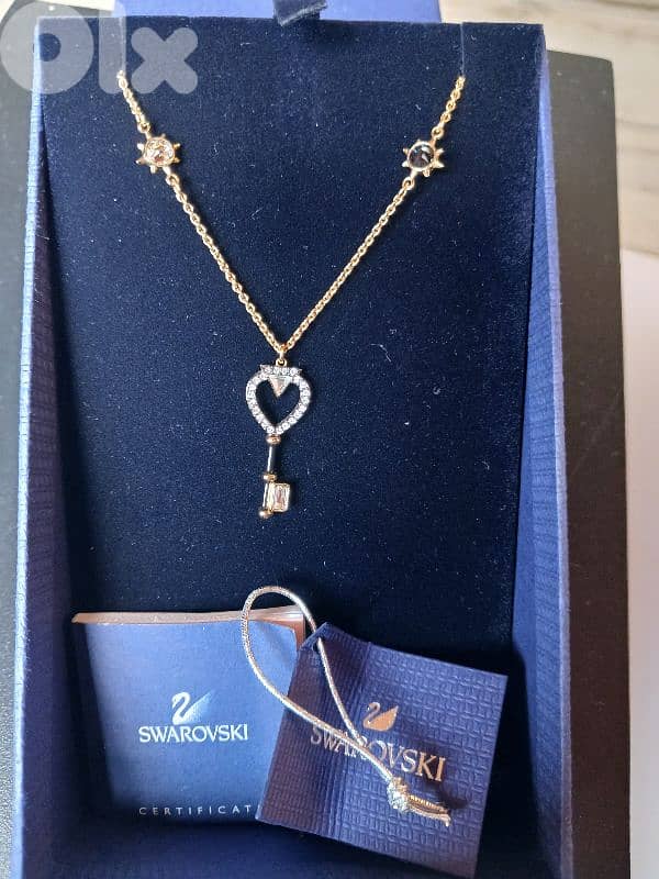 swarovski tarot magic neclace key white gold tone plates 0