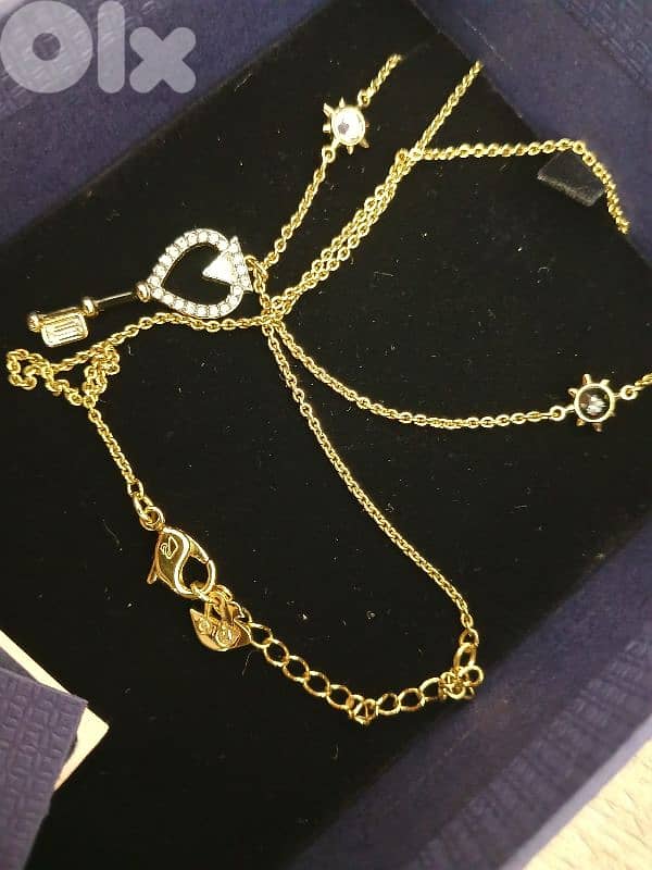 swarovski tarot magic neclace key white gold tone plates 1