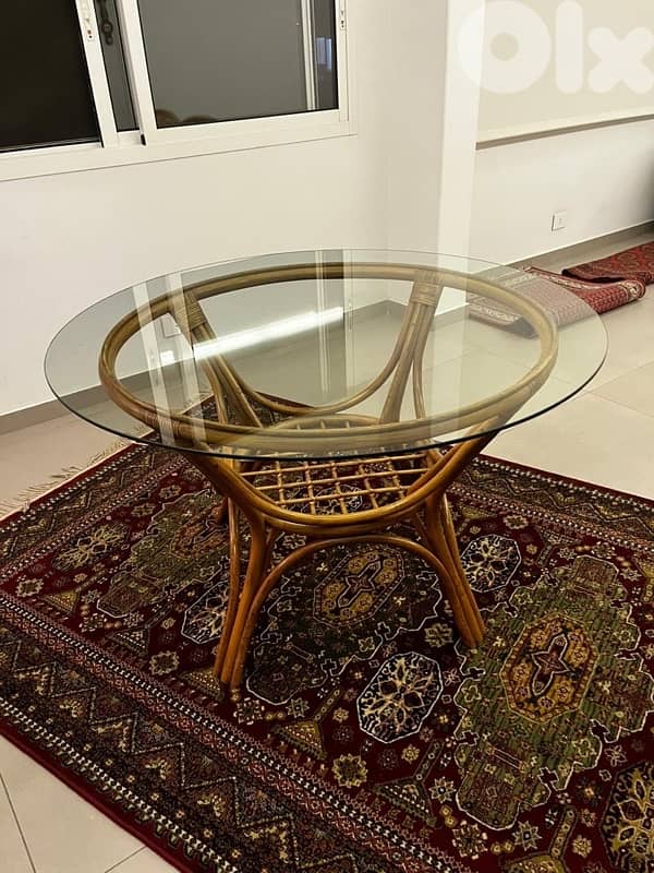 Rattan Wood Dining Set 1