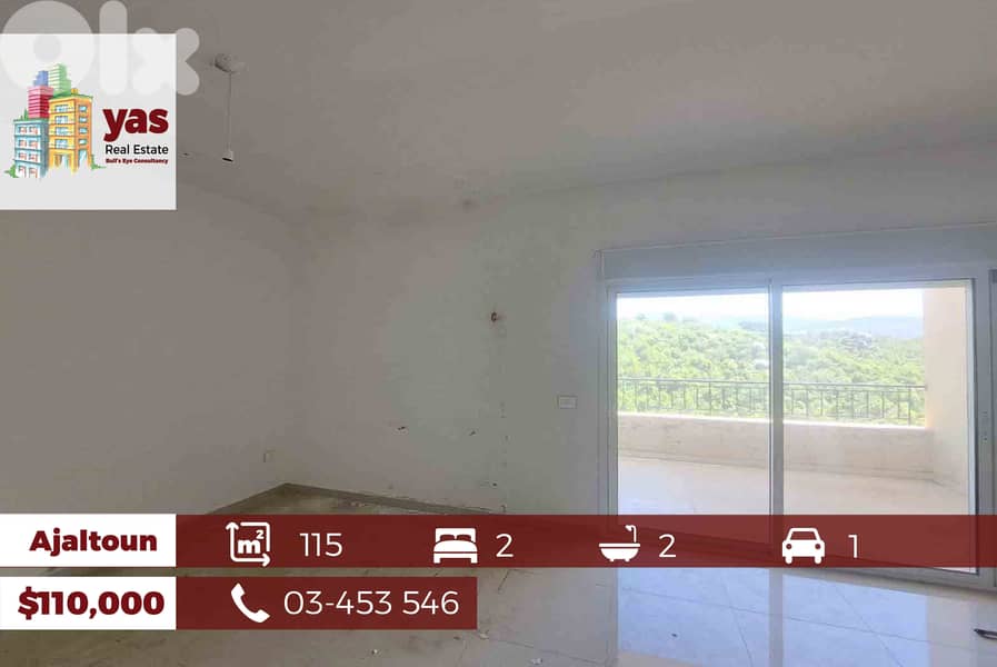 Ajaltoun 115m2 | Panoramic View | Well Lighted | Quiet Street | DA | 0