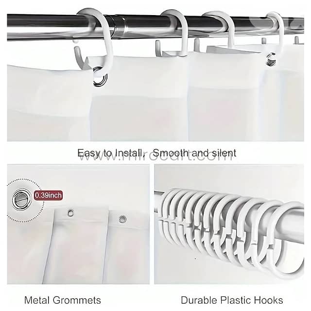 Dolphin Shower Curtain – Waterproof Bathroom Liner (180cm) + 12 Hooks 9