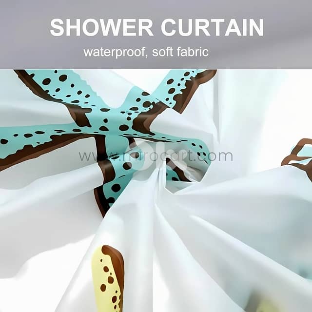 Starfish Shower Curtain - Waterproof EVA Fabric - 180x180cm Bath Liner 4