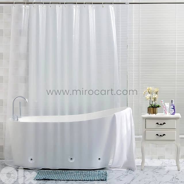 Transparent Shower Curtain – Waterproof PEVA Liner w/ Magnets (180cm) 0