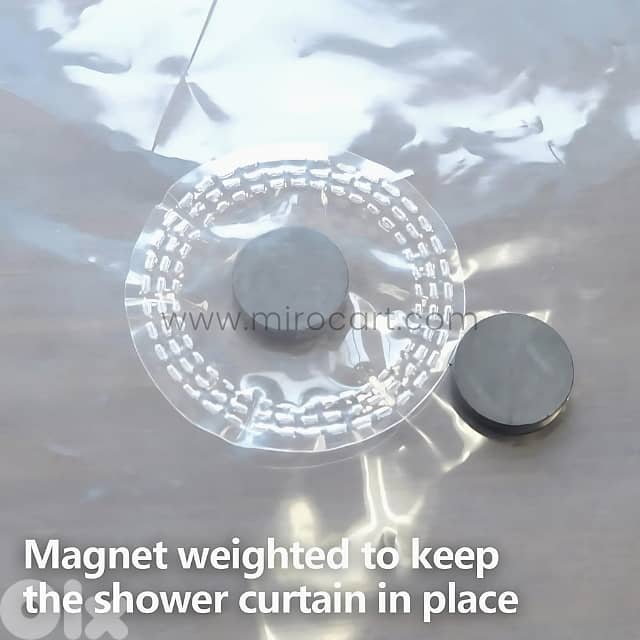 Transparent Shower Curtain – Waterproof PEVA Liner w/ Magnets (180cm) 4