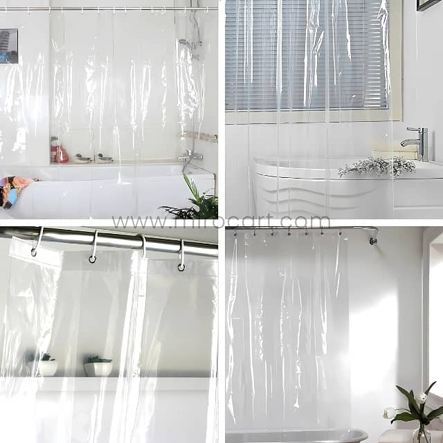 Transparent Shower Curtain – Waterproof PEVA Liner w/ Magnets (180cm) 11
