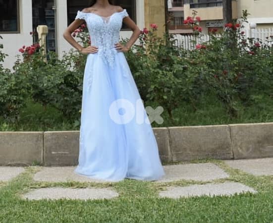 Stunning Blue Dress – Perfect for Wedding or Prom فستان أزرق 1