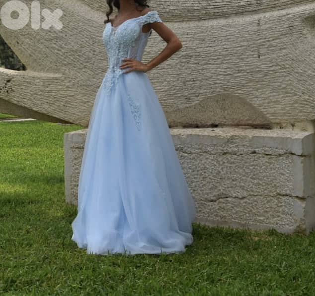 Stunning Blue Dress – Perfect for Wedding or Prom فستان أزرق 2