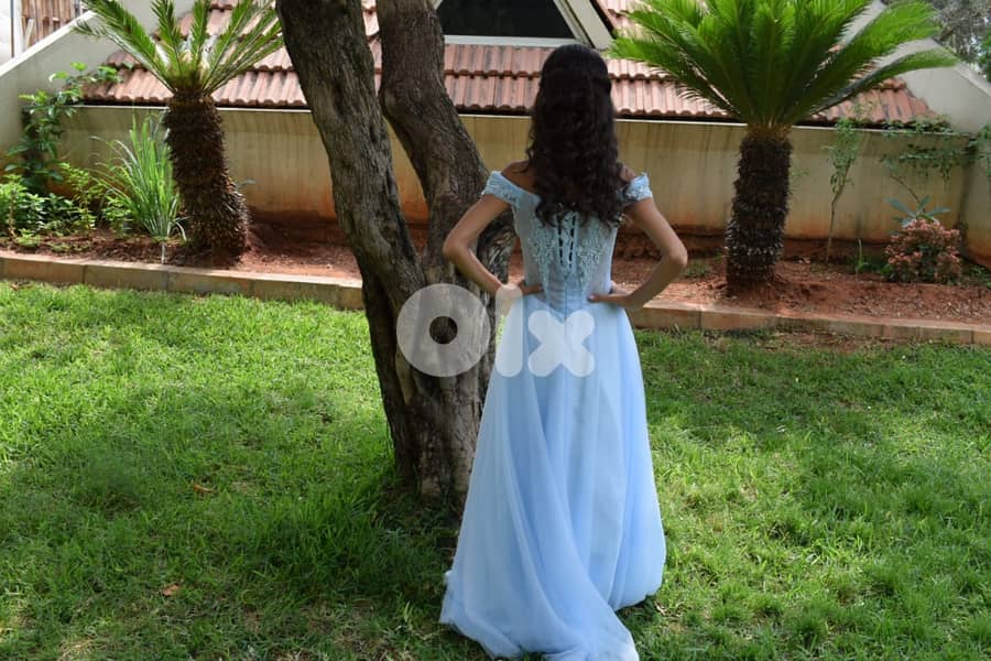 Stunning Blue Dress – Perfect for Wedding or Prom فستان أزرق 3