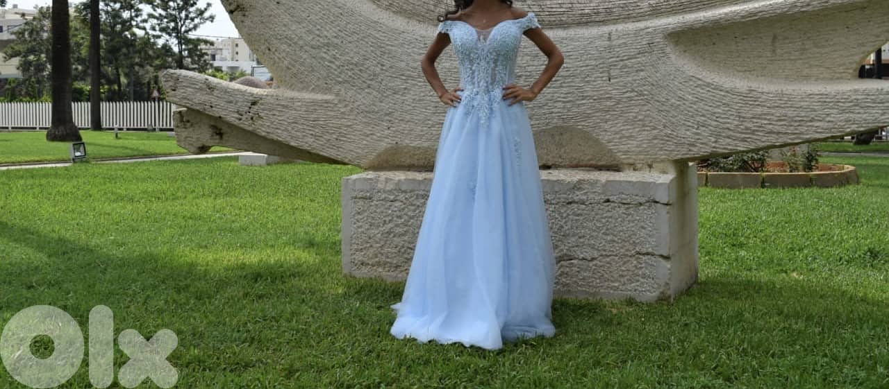 Stunning Blue Dress – Perfect for Wedding or Prom فستان أزرق 4