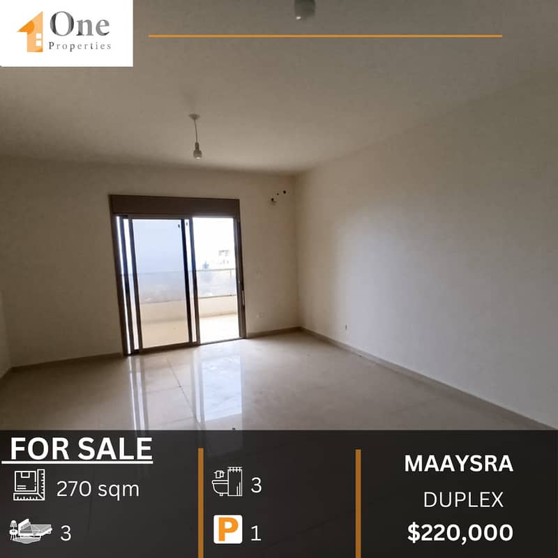 DUPLEX FOR SALE IN MAAYSRA 0