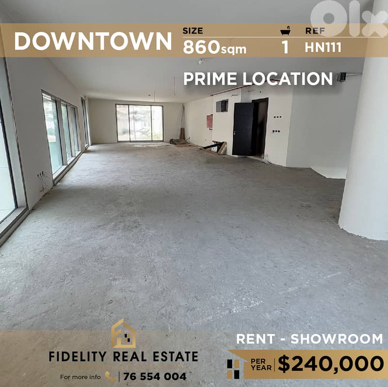 Showroom for rent in Downtown HN111 معرض للإيجار في وسط المدينة 0