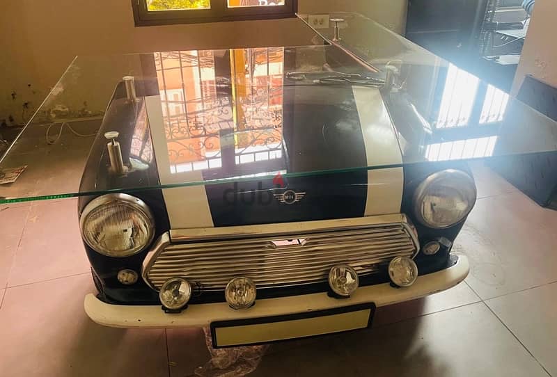 office desk with an original mini cooper body 3