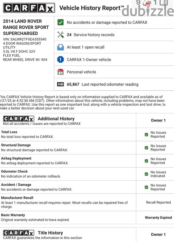 HST daynamic V8 2014 clean carfax one owner  and law milag 0