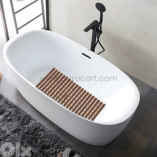 Textured Non-Slip Bathroom Mat, 70x40cm Rubber Mat for Bathtub, Shower 1