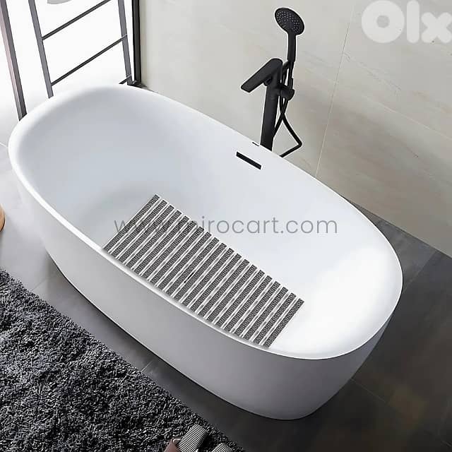 Textured Non-Slip Bathroom Mat, 70x40cm Rubber Mat for Bathtub, Shower 2