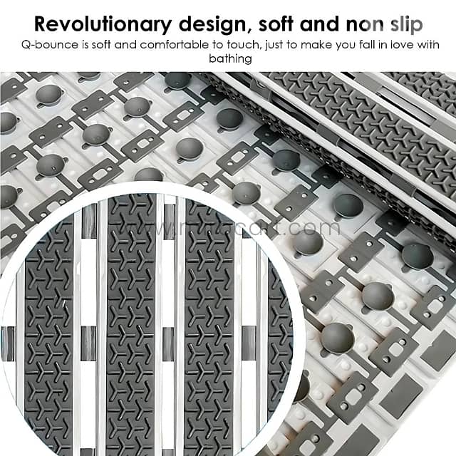 Textured Non-Slip Bathroom Mat, 70x40cm Rubber Mat for Bathtub, Shower 5