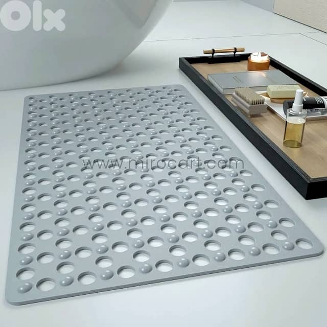 Non-Slip Massage Bath Mat 50x50cm – Textured PVC with 160 Suction Cups 0