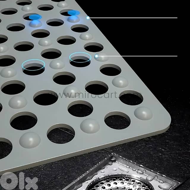 Non-Slip Massage Bath Mat 50x50cm – Textured PVC with 160 Suction Cups 6