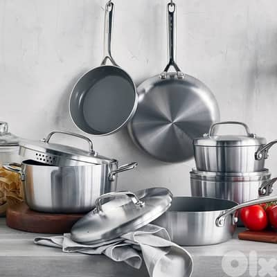 Green Pan Stainless Steel 10-Piece Cookware Set | Mirror Handles