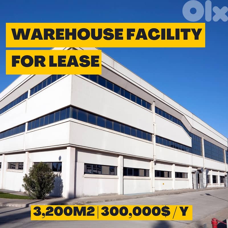 JH25-4134 Warehouse facility 3200m2 for rent in Mkalles, $ 16,650 cash 0