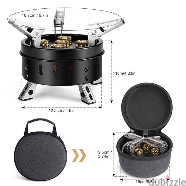 Odoland Camp Stove Foldable Gas Cooking Stove External Ignition 3