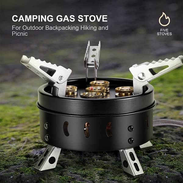Odoland Camp Stove Foldable Gas Cooking Stove External Ignition 6