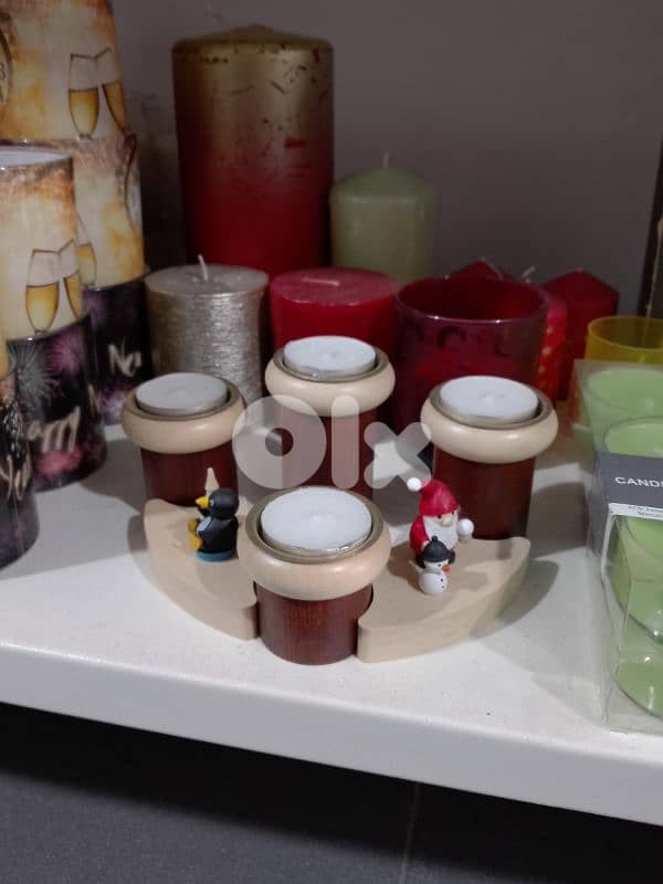 wooden candle holder decorative set 0
