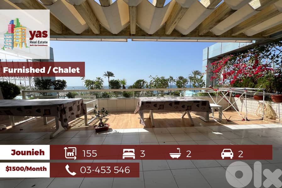 Jounieh/Malibu 155m2 | 25m2 Terrace | Chalet | Furnished | Rent | EH/Y 0
