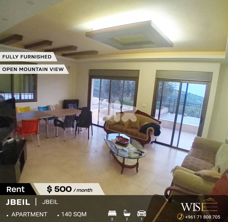140 SQM fully furnished & decorated Apartment for RENT in Jbeil ! 0