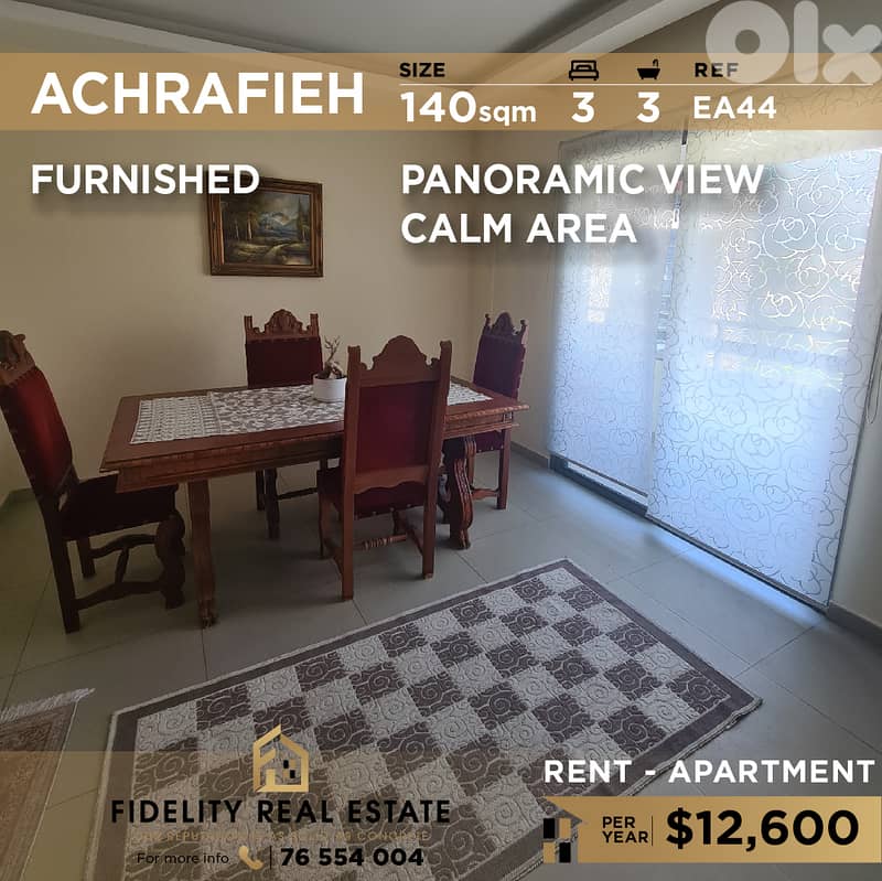 Apartment for rent in Achrafieh furnished EA44 0