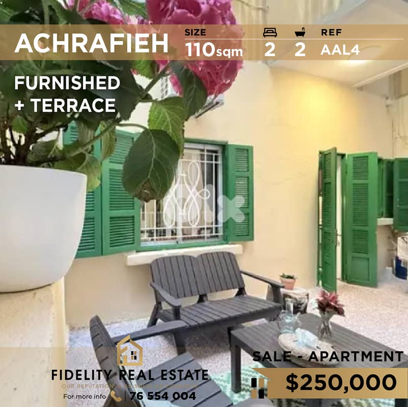 Apartment for sale in Achrafieh AAL4 شقة مفروشة للبيع في الأشرفية 0