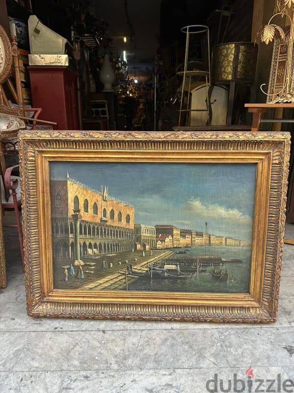 tableaux venice italy 120cmتابلو انتيك رسم يدوي زيتي  ع قماش سعر مميز 0